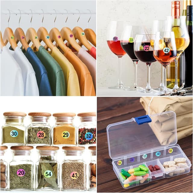 Thumbnail 6 de OSDUE 10 fogli adesivi riflettenti numerati laser, diametro 10 mm, etichette impermeabili per inventario e organizzazione