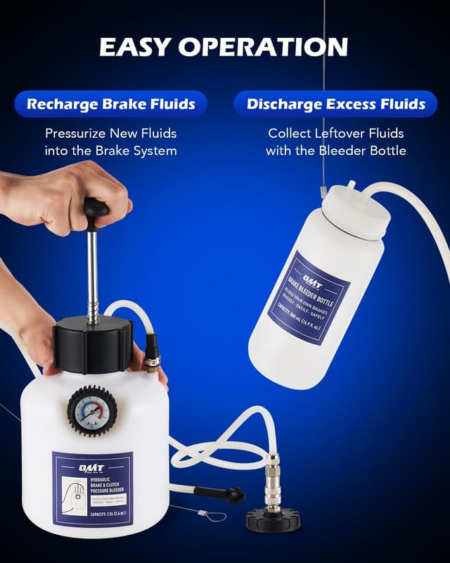 Detalle de Orion Motor Tech Pressure Bleeder (2.5L) with 50.7mm Adapter for 1-Person Brake Fluid Bleeding