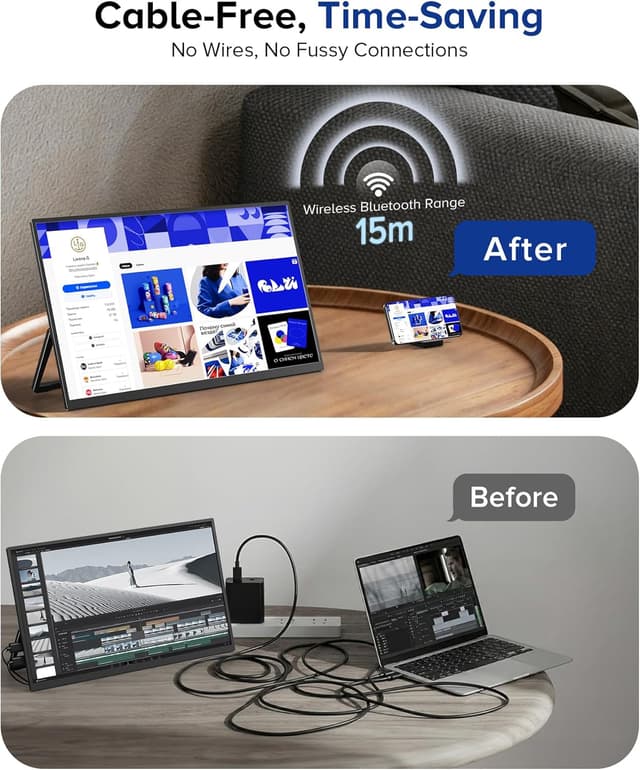 Detalle de UPERFECT Drahtloser Monitor 15,6 Zoll