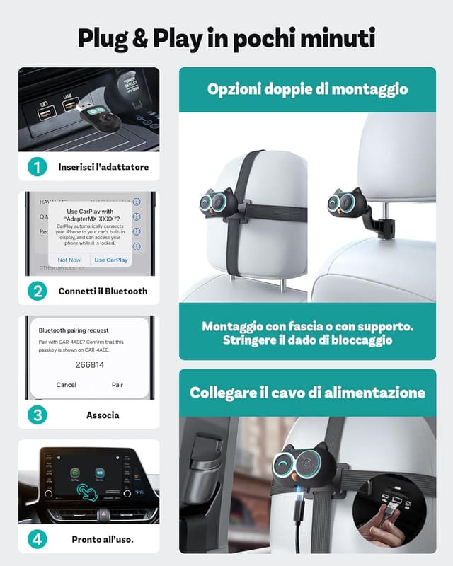 Thumbnail 5 de OTTOCAST Cabin Care 2026 Adattatore CarPlay Wireless 1080P