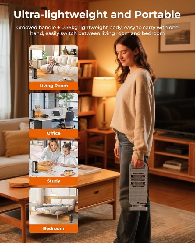 Thumbnail 5 de DDHTSAL Portable Mini Electric Heater 900W