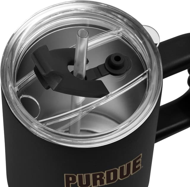 Detalle 2 de Logo Brands NCAA 40 oz Tumbler with Handle and Straw Lid (Stainless Steel Insulated Travel Cup)