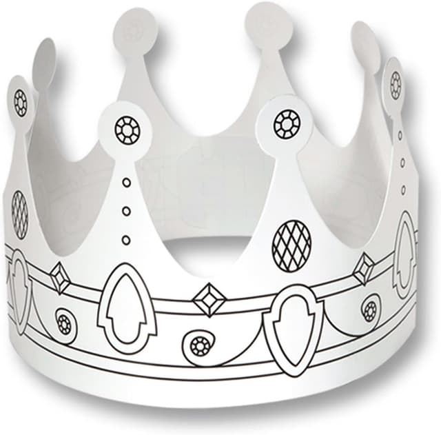 Detalle 2 de Folia 23309 corone per bambini Kinderkronen in 3 forme assortite, 6 pezzi, bianco