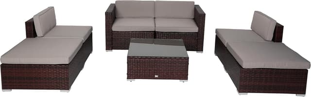 Detalle de EVRE Nevada rattan garden set 6 seater