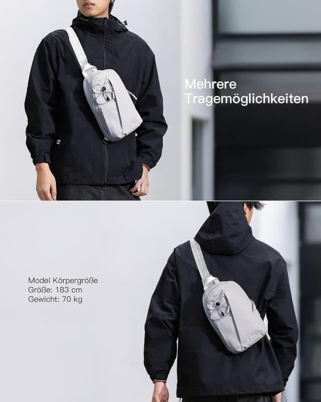 Thumbnail 6 de Inateck Sling Bag X-Row – leichte Herren-Umhängetasche mit spritzwassergeschütztem Material für Wandern & Reisen