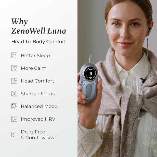 Detalle de ZenoWell Luna Vagus Nerve Stimulator ear relaxation device with 4 modes
