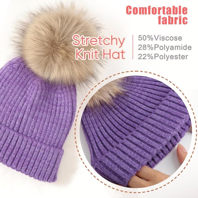 Thumbnail 6 de DRESHOW Baby- und Kinder-Beanie Wintermütze mit Bommel – weich gestrickt für Jungen & Mädchen