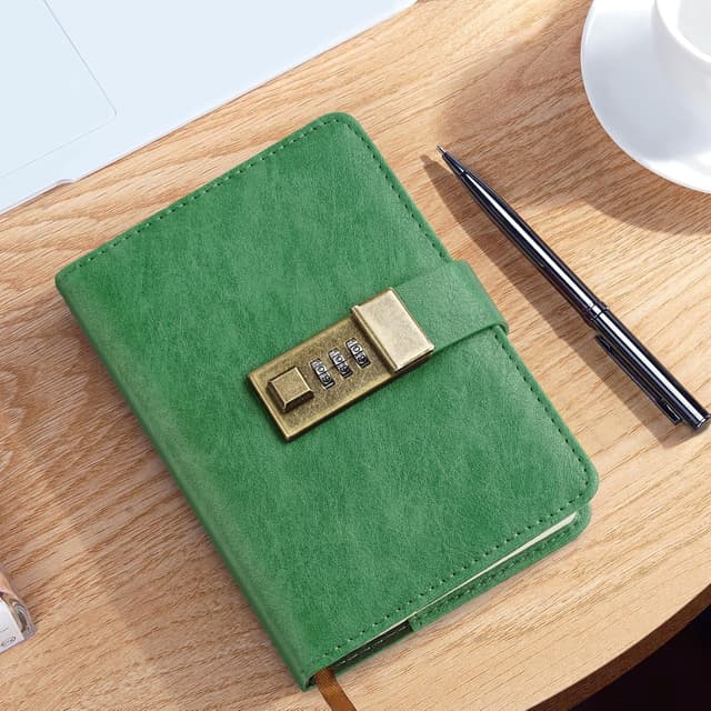 Thumbnail 6 de WEMATE Passwortbuch mit Schloss (grünes Gras) – abschließbarer Passwort-Organizer mit alphabetischen Registern