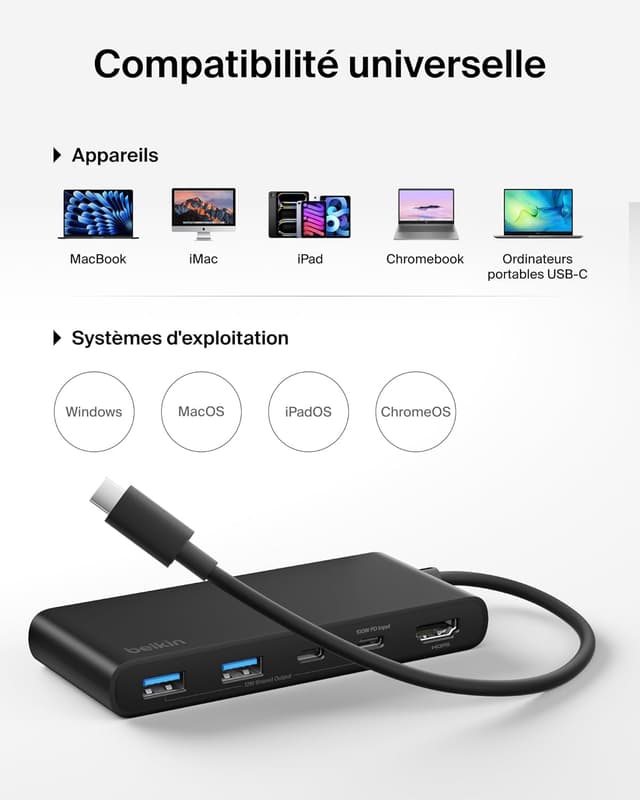 Thumbnail 6 de Belkin Hub USB-C 7 ports HDMI 4K