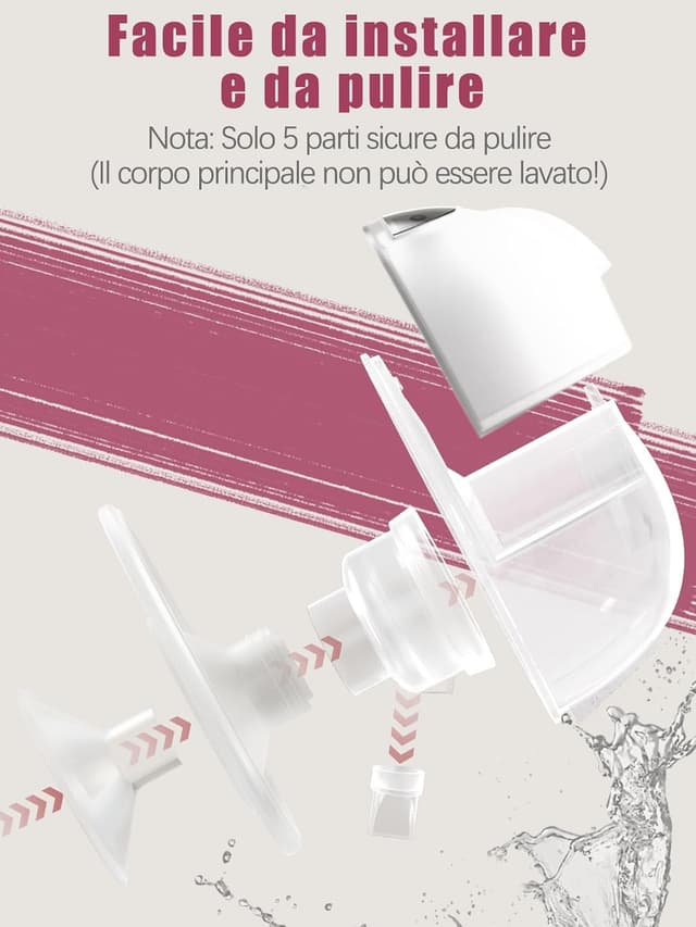 Detalle 2 de Lulia elektrische Milchpumpe LU05 mit 4 Modi, 9 Stufen und 17/19/21/24 mm Flansch (BPA-frei, weiß)