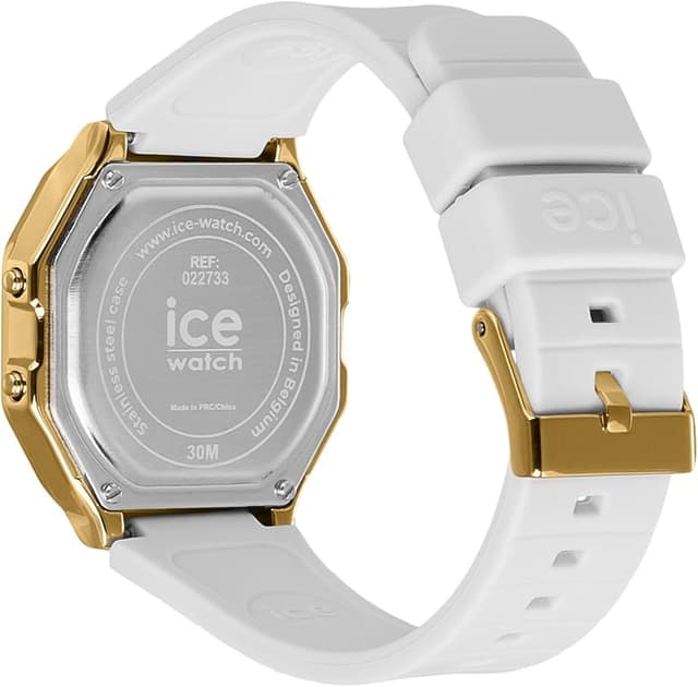 Detalle 2 de ICE-WATCH Ice Digit Retro Metal Gold Mirror White reloj blanco para mujer 022733