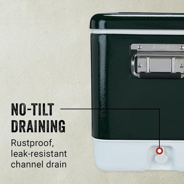 Thumbnail 3 de Coleman Vintage 54qt Steel Belted Cooler with Drain & Have-A-Seat Lid (85-Can Capacity)