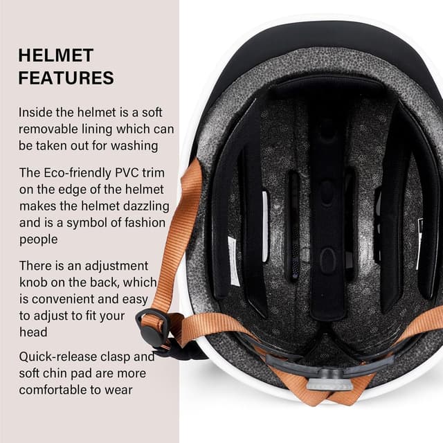Detalle de Ckorison adult bike helmet with adjustable dial (56–61cm) for commuting, road biking & skating