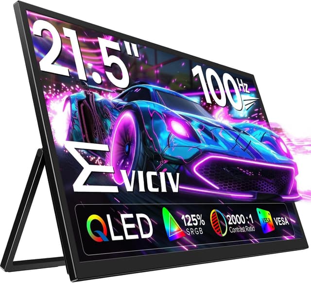 Detalle de EVICIV Portable Monitor 21,5 Zoll (100 Hz) QLED FHD mit FreeSync, USB‑C/HDMI & VESA