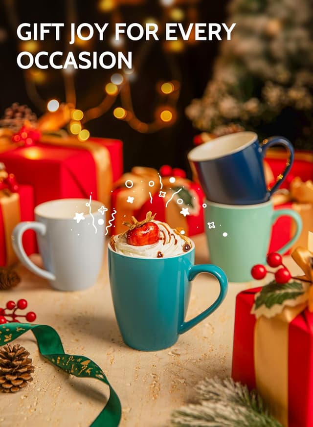 Thumbnail 6 de Sweese Porcelain Coffee Mugs, 16 oz Set of 6 (Lead-Free) for Latte, Hot Tea, Cappuccino & More