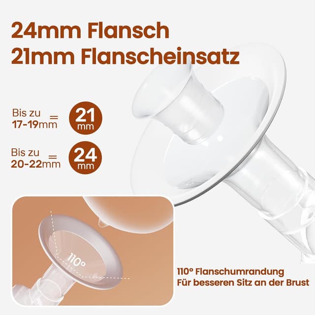 Detalle de NCVI elektrische Milchpumpe mit 4 Modi & 9 Stufen, LED-Touchscreen und 21/24-mm-Flansch (wiederaufladbar)