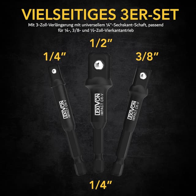 Detalle de LEXIVON Stecknuss Adapterbit-Set 7,5 cm