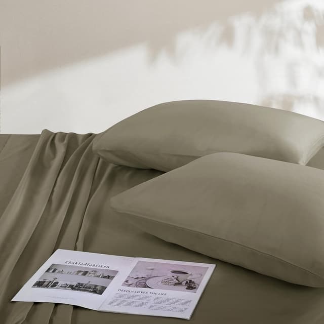 Detalle 2 de RUIKASI Kissenbezug 40 x 80 Taupe im 2er-Set (Mikrofaser, Reißverschluss, pflegeleicht)