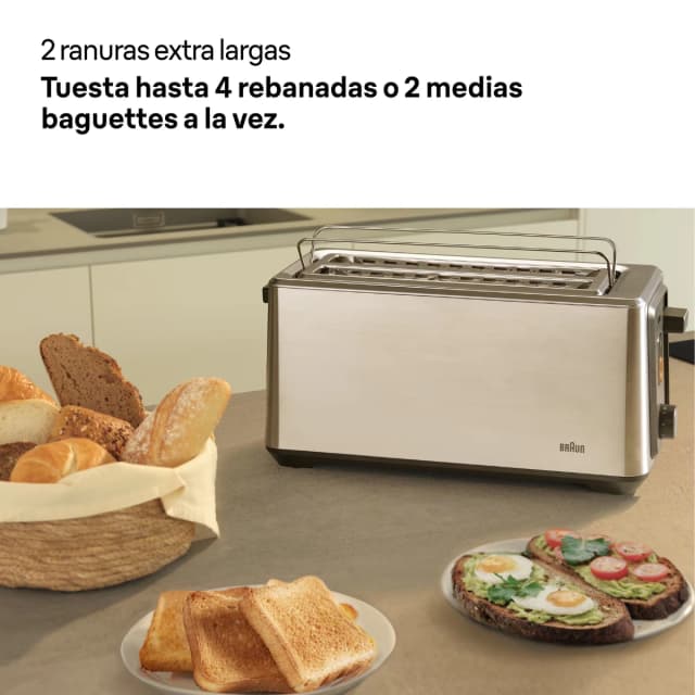 Detalle 2 de Braun Identity HT5220BK tostador 4 rebanadas