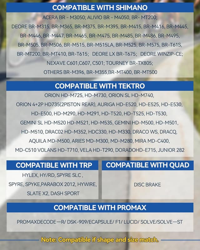 Detalle de AGPTEK 4X Bremsbeläge für Fahrräder: Scheibenbremsbeläge (4 Stück) für Mountainbike