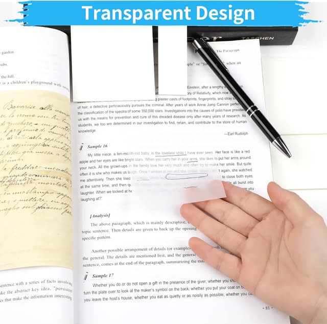Detalle 2 de Transparente Haftnotizen (PET, wasserfest, wiederbeschreibbar) – 400 Blätter in vier Größen