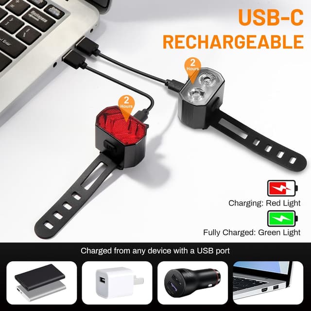 Detalle 2 de Vinabo Kit Luci Bicicletta 450mAh