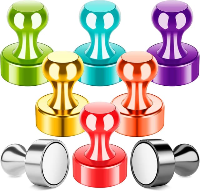 Detalle de FINDMAG 8 Colour Fridge Magnets & Magnetic Push Pins