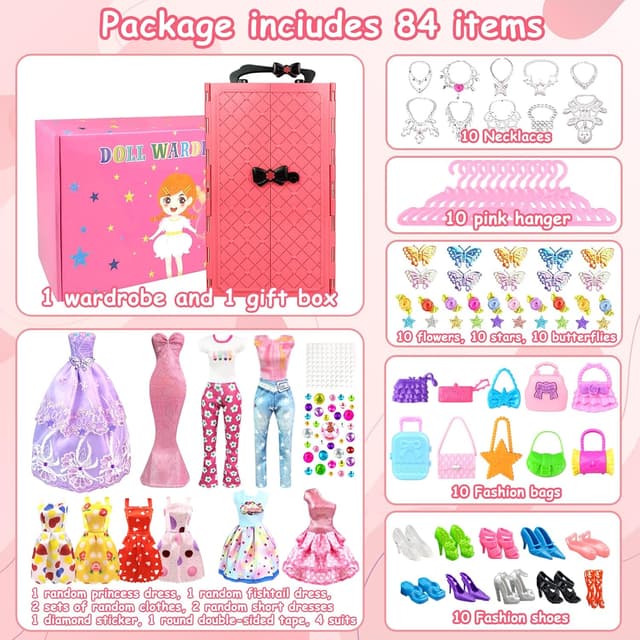 Detalle 2 de Kleidung für 11,5 Zoll Puppen mit Schrank