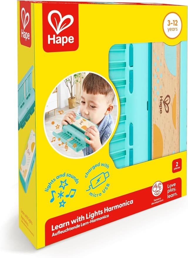 Detalle de Hape Learn with Lights Harmonica (Light-up Musical Toy) for Kids 3+
