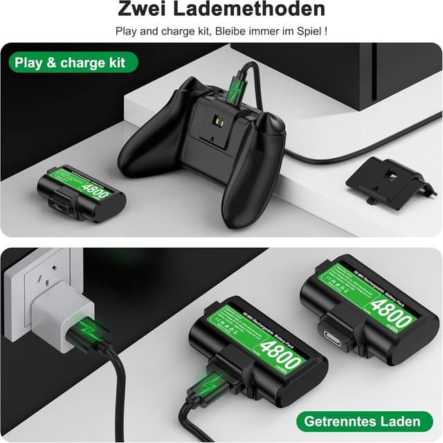 Detalle de HELLCOOL Akku 4800 mWh für Xbox Controller