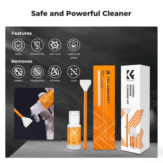 Detalle 2 de K&F CONCEPT 16mm APS-C Sensor Cleaning Swab kit (6 swabs + 20ml cleaner)