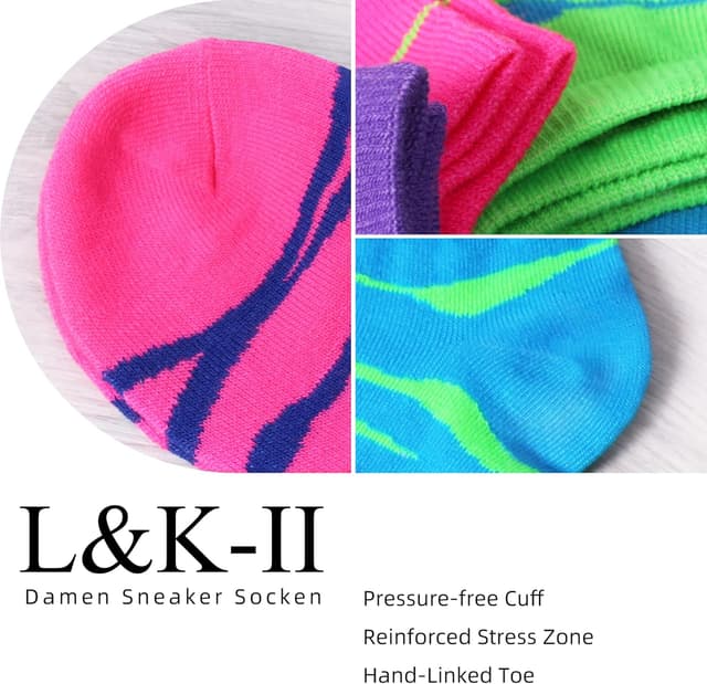 Thumbnail 6 de Lot de 12 socquettes femme L&K-II chaussettes basses multicolores en coton