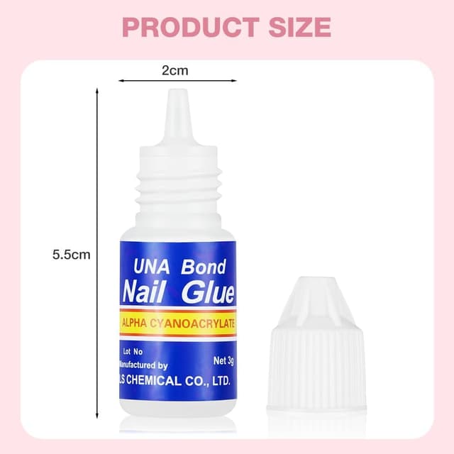 Detalle 2 de Colle à ongles gel pour Nail Art strass 3×10 g (avec colle extra forte, séchage rapide)