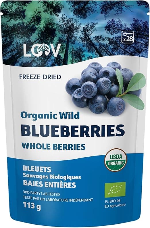 Detalle de Arándanos Secos Orgánicos LOOV Silvestres 🍇 Sin Azúcar 113g