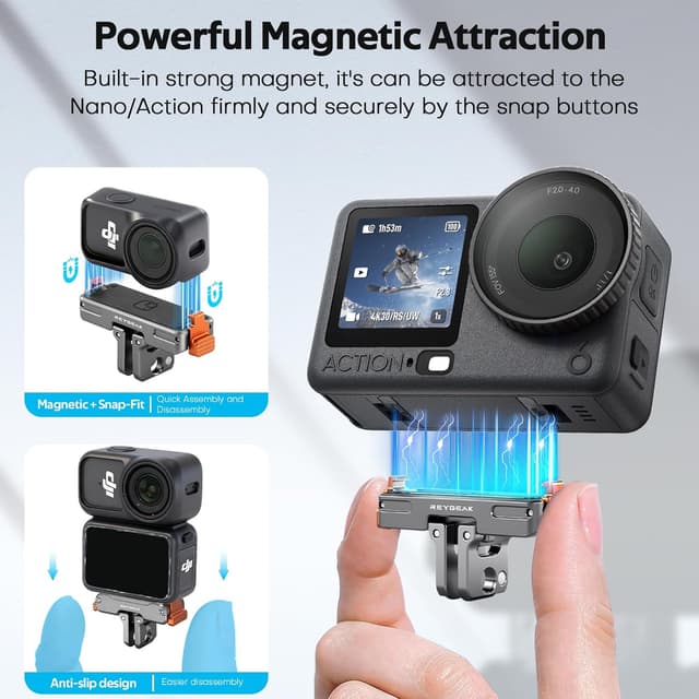 Detalle de REYGEAK Magnethalterung für DJI Action 6/OSMO Nano