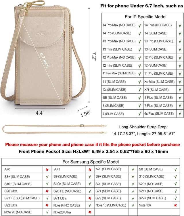 Thumbnail 4 de S-ZONE Damen Handy-Umhängetasche sac bandoulière 6,5"