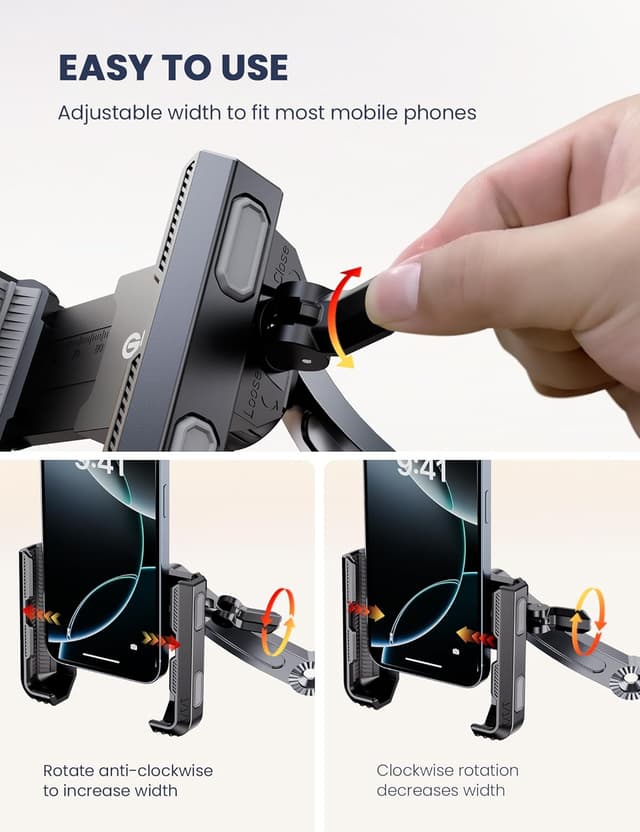 Detalle 2 de Grefay Motorrad Handyhalterung mit 1s Schnellfreigabe und 360° Kopf – für Smartphone bis 7,0 Zoll