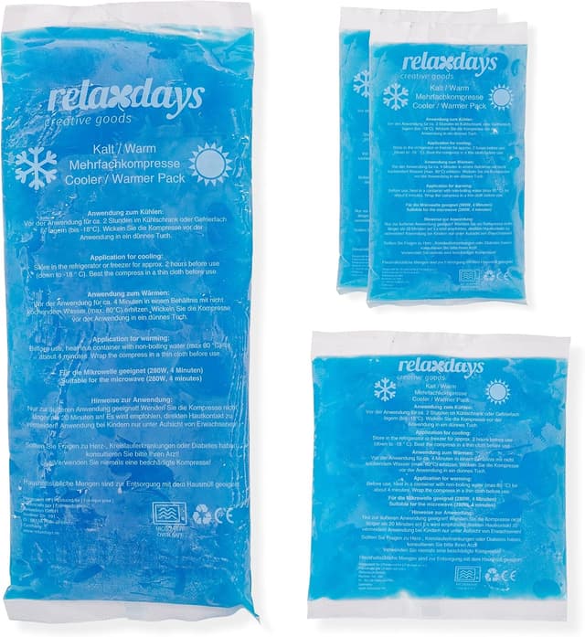 Thumbnail 6 de Relaxdays lot de 4 compresses thermiques avec gel chaud-froid (premiers secours, sport, muscles)