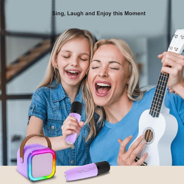 Detalle de CUTEEEE Karaoke Maschine für Kinder mit 2 Mikros