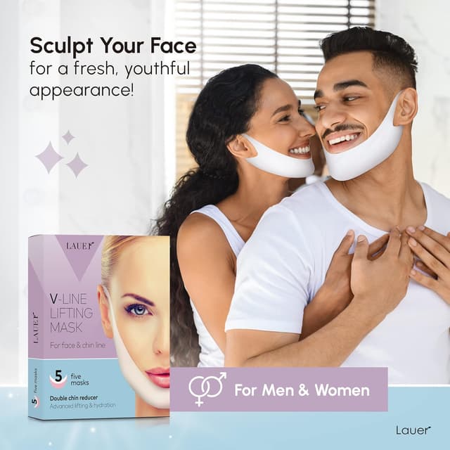 Detalle 2 de V Shaped Contouring Face Mask with Chin Straps for V-Line Lift, Firming & Double Chin Reducer