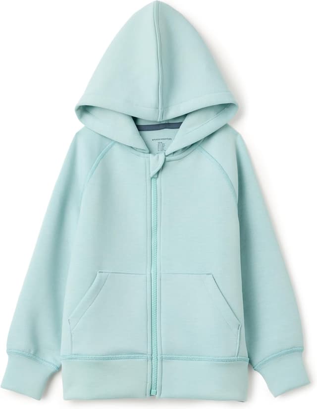 Detalle de Amazon Essentials Jungen Relaxed-Fit Hoodie mit durchgehendem Reißverschluss – atmungsaktiv für Schule & Freizeit