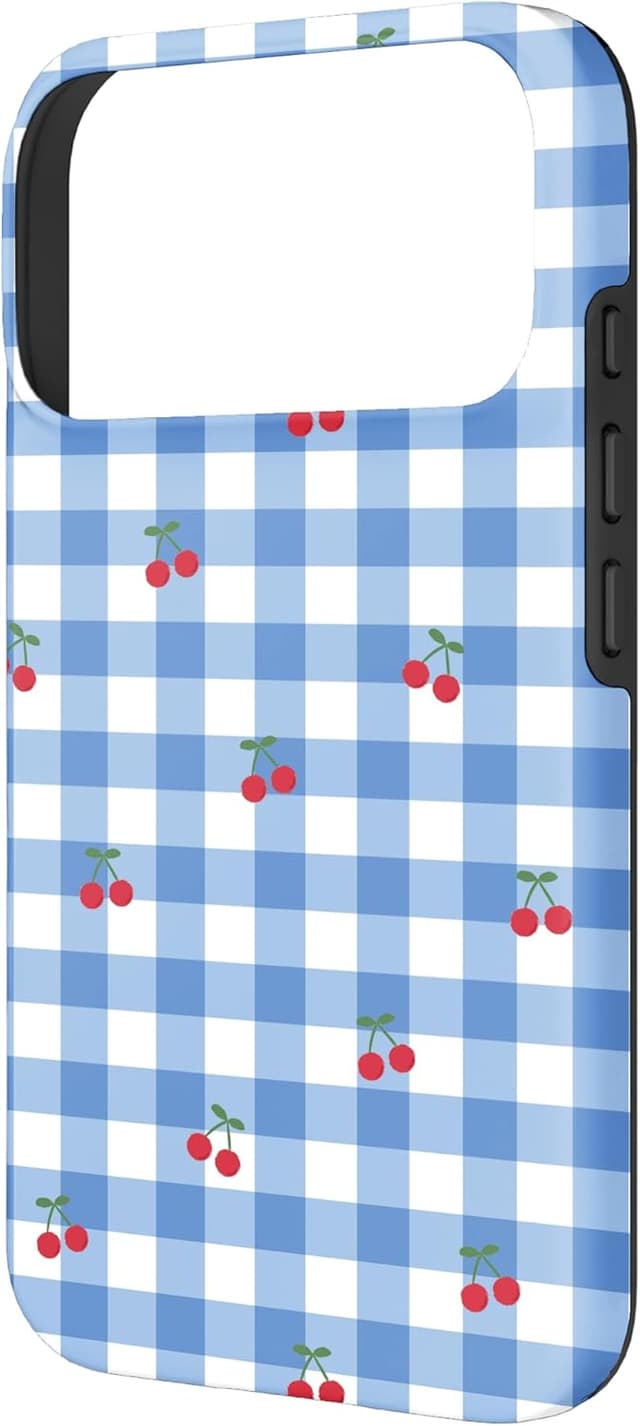 Detalle 2 de Motif vichy bleu iPhone 17 Pro coque