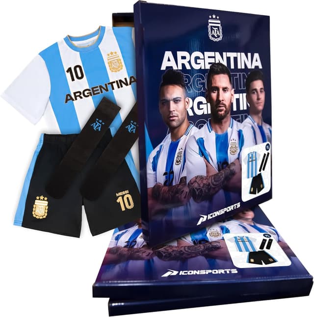 Detalle 2 de Icon Sports Official Fan Pack Argentina 3-Piece Soccer Set (Lionel Messi) for Kids
