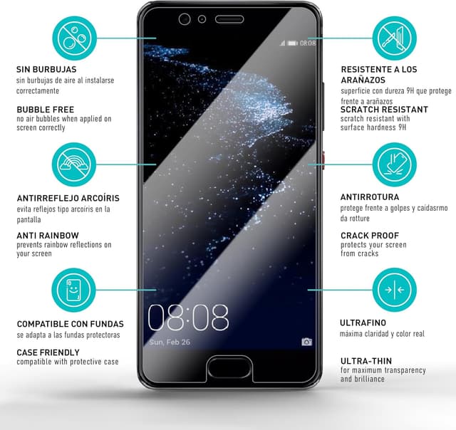 Thumbnail 5 de smartect Cristal Templado para Huawei P10 Plus