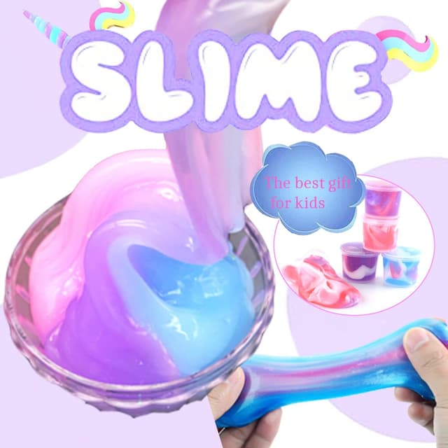 Detalle de 24 Pack Unicorn Galaxy Slime Sludge Toy Party Favors (Non-Sticky) for Kids & Adults