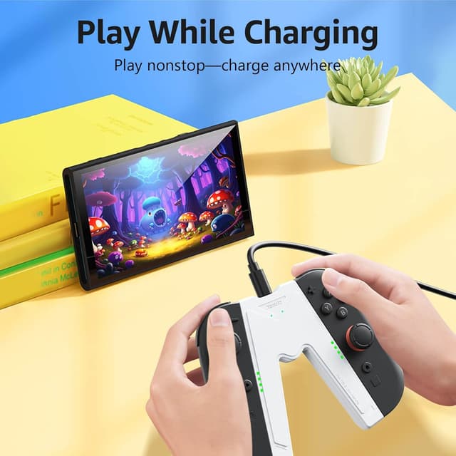 Detalle 2 de JEMDO Impugnatura Joy-Con con ricarica 10W