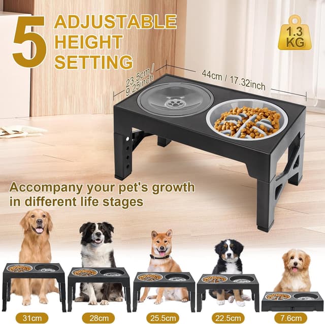 Detalle 2 de Polegas 3-in-1 Raised Dog Bowl with Slow Feeder