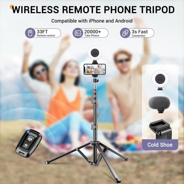 Detalle 2 de Victiv 88" Tall Tripod for iPhone – flexible phone stand 🎥