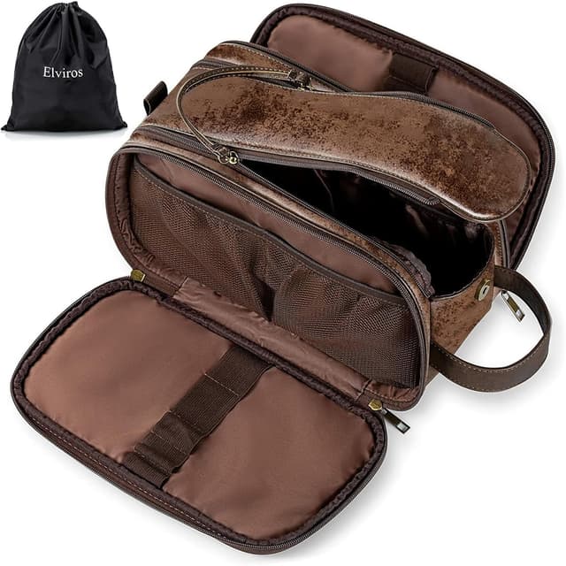 Detalle de Elviros water-resistant PU leather toiletry bag