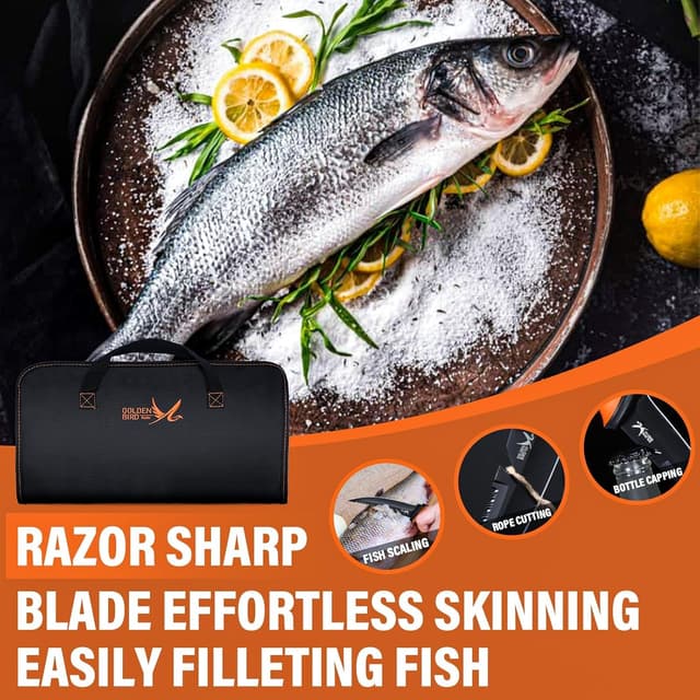 Detalle 2 de Golden Bird Filetiermesser Fischset 5Cr15Mov